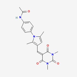 molecular formula C21H22N4O4 B3681936 N-(4-{3-[(1,3-dimethyl-2,4,6-trioxotetrahydropyrimidin-5(2H)-ylidene)methyl]-2,5-dimethyl-1H-pyrrol-1-yl}phenyl)acetamide CAS No. 6511-29-1