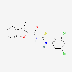 molecular formula C17H12Cl2N2O2S B3681974 N-[(3,5-dichlorophenyl)carbamothioyl]-3-methyl-1-benzofuran-2-carboxamide 