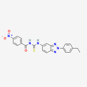 molecular formula C22H18N6O3S B3682015 N-[[2-(4-ethylphenyl)benzotriazol-5-yl]carbamothioyl]-4-nitrobenzamide 