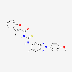 molecular formula C25H21N5O3S B3682021 N-{[2-(4-methoxyphenyl)-6-methyl-2H-benzotriazol-5-yl]carbamothioyl}-3-methyl-1-benzofuran-2-carboxamide CAS No. 6512-41-0