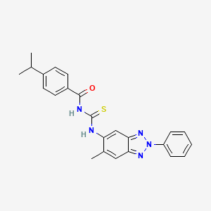 molecular formula C24H23N5OS B3682038 N-[(6-methyl-2-phenyl-2H-benzotriazol-5-yl)carbamothioyl]-4-(propan-2-yl)benzamide 