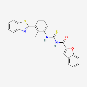 molecular formula C24H17N3O2S2 B3682039 N-{[3-(1,3-benzothiazol-2-yl)-2-methylphenyl]carbamothioyl}-1-benzofuran-2-carboxamide 