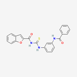 molecular formula C23H17N3O3S B3682119 N-({3-[(phenylcarbonyl)amino]phenyl}carbamothioyl)-1-benzofuran-2-carboxamide 