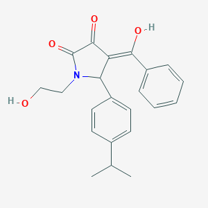 molecular formula C22H23NO4 B368212 4-benzoyl-3-hydroxy-1-(2-hydroxyethyl)-5-(4-isopropylphenyl)-1,5-dihydro-2H-pyrrol-2-one CAS No. 440108-39-4