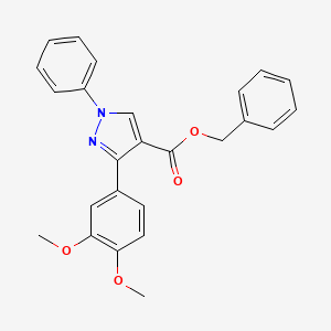 molecular formula C25H22N2O4 B3682127 benzyl 3-(3,4-dimethoxyphenyl)-1-phenyl-1H-pyrazole-4-carboxylate 