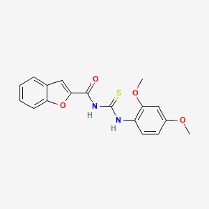 molecular formula C18H16N2O4S B3682134 N-{[(2,4-dimethoxyphenyl)amino]carbonothioyl}-1-benzofuran-2-carboxamide 