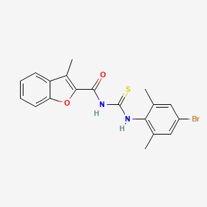 molecular formula C19H17BrN2O2S B3682187 N-[(4-bromo-2,6-dimethylphenyl)carbamothioyl]-3-methyl-1-benzofuran-2-carboxamide 