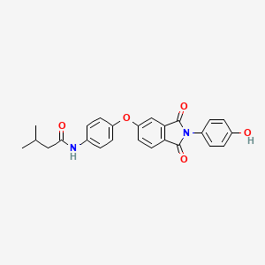 molecular formula C25H22N2O5 B3682195 N-(4-{[2-(4-hydroxyphenyl)-1,3-dioxo-2,3-dihydro-1H-isoindol-5-yl]oxy}phenyl)-3-methylbutanamide 