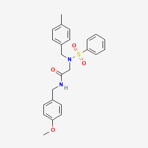 molecular formula C24H26N2O4S B3682236 N~1~-(4-methoxybenzyl)-N~2~-(4-methylbenzyl)-N~2~-(phenylsulfonyl)glycinamide 
