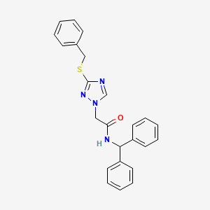 molecular formula C24H22N4OS B3682266 N-benzhydryl-2-(3-benzylsulfanyl-1,2,4-triazol-1-yl)acetamide 