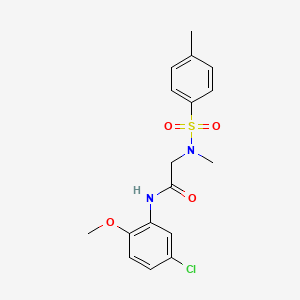 molecular formula C17H19ClN2O4S B3682350 N-(5-chloro-2-methoxyphenyl)-N~2~-methyl-N~2~-[(4-methylphenyl)sulfonyl]glycinamide 