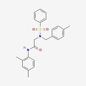 molecular formula C24H26N2O3S B3682357 N~1~-(2,4-dimethylphenyl)-N~2~-(4-methylbenzyl)-N~2~-(phenylsulfonyl)glycinamide 