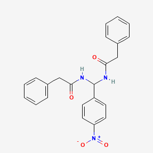 molecular formula C23H21N3O4 B3682522 N-[(4-nitrophenyl)-[(2-phenylacetyl)amino]methyl]-2-phenylacetamide 