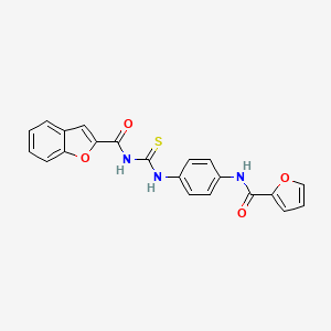molecular formula C21H15N3O4S B3682559 N-({4-[(furan-2-ylcarbonyl)amino]phenyl}carbamothioyl)-1-benzofuran-2-carboxamide 