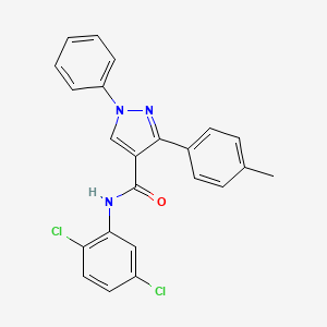 molecular formula C23H17Cl2N3O B3682574 N-(2,5-dichlorophenyl)-3-(4-methylphenyl)-1-phenylpyrazole-4-carboxamide 