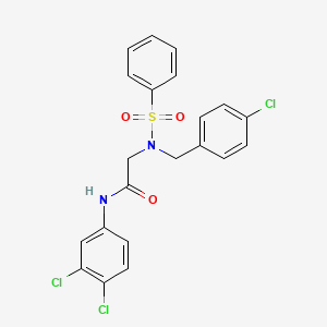 molecular formula C21H17Cl3N2O3S B3682659 N~2~-(4-chlorobenzyl)-N-(3,4-dichlorophenyl)-N~2~-(phenylsulfonyl)glycinamide 