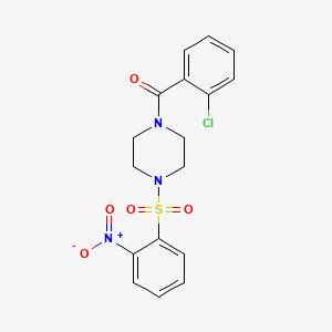 molecular formula C17H16ClN3O5S B3682713 (2-Chlorophenyl){4-[(2-nitrophenyl)sulfonyl]piperazin-1-yl}methanone 