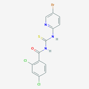 molecular formula C13H8BrCl2N3OS B3682756 N-[(5-bromopyridin-2-yl)carbamothioyl]-2,4-dichlorobenzamide 