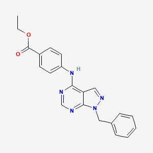molecular formula C21H19N5O2 B3682932 ethyl 4-({1-benzyl-1H-pyrazolo[3,4-d]pyrimidin-4-yl}amino)benzoate 
