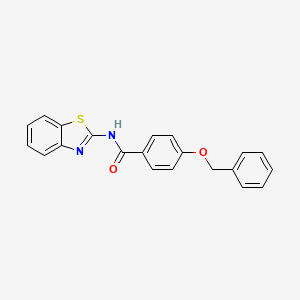 molecular formula C21H16N2O2S B3682962 N-(1,3-benzothiazol-2-yl)-4-(benzyloxy)benzamide 