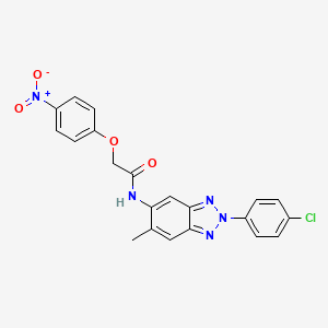 molecular formula C21H16ClN5O4 B3682963 N-[2-(4-chlorophenyl)-6-methyl-2H-1,2,3-benzotriazol-5-yl]-2-(4-nitrophenoxy)acetamide 