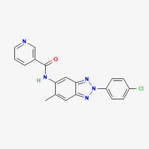 molecular formula C19H14ClN5O B3682991 N-[2-(4-Chlorophenyl)-6-methyl-2H-1,2,3-benzotriazol-5-YL]pyridine-3-carboxamide 