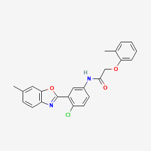 molecular formula C23H19ClN2O3 B3683413 N-[4-chloro-3-(6-methyl-1,3-benzoxazol-2-yl)phenyl]-2-(2-methylphenoxy)acetamide 