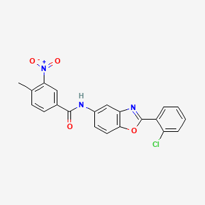 molecular formula C21H14ClN3O4 B3683439 N-[2-(2-chlorophenyl)-1,3-benzoxazol-5-yl]-4-methyl-3-nitrobenzamide 