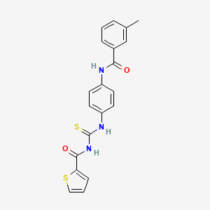 molecular formula C20H17N3O2S2 B3683456 N-[[4-[(3-methylbenzoyl)amino]phenyl]carbamothioyl]thiophene-2-carboxamide 