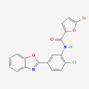 molecular formula C18H10BrClN2O3 B3683473 N-[5-(1,3-benzoxazol-2-yl)-2-chlorophenyl]-5-bromofuran-2-carboxamide 