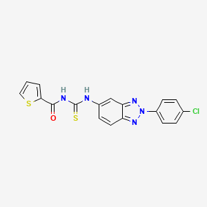 molecular formula C18H12ClN5OS2 B3683499 N-[[2-(4-chlorophenyl)benzotriazol-5-yl]carbamothioyl]thiophene-2-carboxamide 