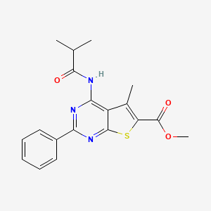 molecular formula C19H19N3O3S B3683541 methyl 4-(isobutyrylamino)-5-methyl-2-phenylthieno[2,3-d]pyrimidine-6-carboxylate 