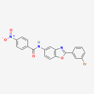 molecular formula C20H12BrN3O4 B3683622 N-[2-(3-bromophenyl)-1,3-benzoxazol-5-yl]-4-nitrobenzamide 