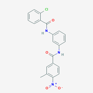 molecular formula C21H16ClN3O4 B3683684 N-[3-(2-CHLOROBENZAMIDO)PHENYL]-3-METHYL-4-NITROBENZAMIDE 