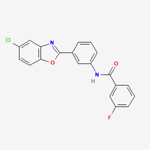 molecular formula C20H12ClFN2O2 B3683728 N-[3-(5-chloro-1,3-benzoxazol-2-yl)phenyl]-3-fluorobenzamide 