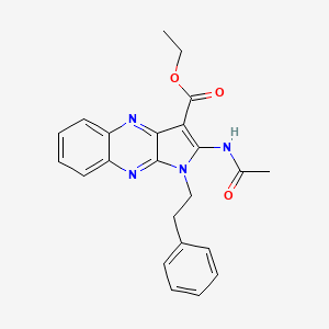 molecular formula C23H22N4O3 B3683735 ethyl 2-(acetylamino)-1-(2-phenylethyl)-1H-pyrrolo[2,3-b]quinoxaline-3-carboxylate 