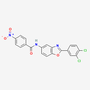 molecular formula C20H11Cl2N3O4 B3683742 N-[2-(3,4-dichlorophenyl)-1,3-benzoxazol-5-yl]-4-nitrobenzamide 
