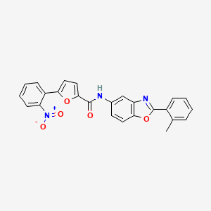 molecular formula C25H17N3O5 B3683848 N-[2-(2-methylphenyl)-1,3-benzoxazol-5-yl]-5-(2-nitrophenyl)-2-furamide 