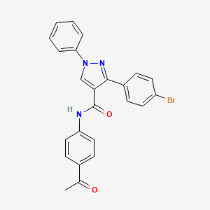 molecular formula C24H18BrN3O2 B3684085 N-(4-acetylphenyl)-3-(4-bromophenyl)-1-phenyl-1H-pyrazole-4-carboxamide 