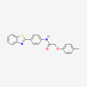 molecular formula C22H18N2O2S B3684133 N-[4-(1,3-benzothiazol-2-yl)phenyl]-2-(4-methylphenoxy)acetamide 
