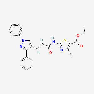 molecular formula C25H22N4O3S B3684150 ethyl 2-{[3-(1,3-diphenyl-1H-pyrazol-4-yl)acryloyl]amino}-4-methyl-1,3-thiazole-5-carboxylate 