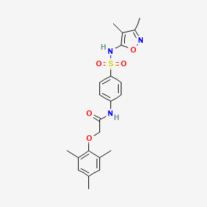molecular formula C22H25N3O5S B3684157 N-{4-[(3,4-dimethyl-1,2-oxazol-5-yl)sulfamoyl]phenyl}-2-(2,4,6-trimethylphenoxy)acetamide 