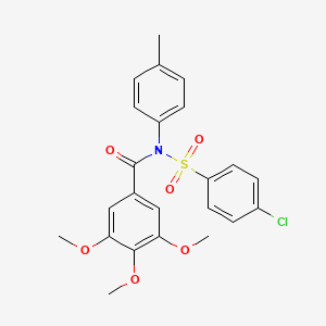 molecular formula C23H22ClNO6S B3684291 N-(4-CHLOROBENZENESULFONYL)-3,4,5-TRIMETHOXY-N-(4-METHYLPHENYL)BENZAMIDE 