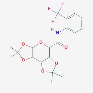molecular formula C19H22F3NO6 B368445 4,4,11,11-tetramethyl-N-[2-(trifluoromethyl)phenyl]-3,5,7,10,12-pentaoxatricyclo[7.3.0.02,6]dodecane-8-carboxamide CAS No. 1093407-91-0