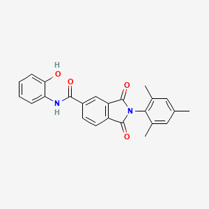 molecular formula C24H20N2O4 B3684453 N-(2-hydroxyphenyl)-1,3-dioxo-2-(2,4,6-trimethylphenyl)isoindole-5-carboxamide 