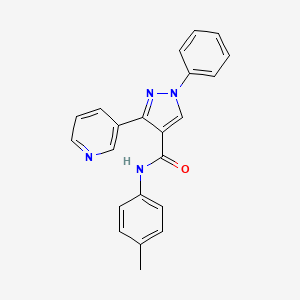 molecular formula C22H18N4O B3684491 N-(4-methylphenyl)-1-phenyl-3-pyridin-3-ylpyrazole-4-carboxamide 