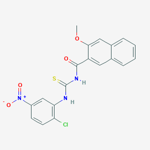 molecular formula C19H14ClN3O4S B3684576 N-[(2-chloro-5-nitrophenyl)carbamothioyl]-3-methoxynaphthalene-2-carboxamide 