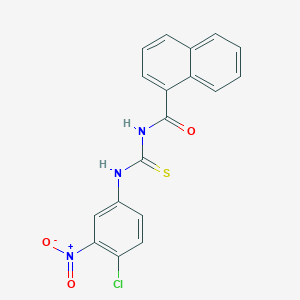 molecular formula C18H12ClN3O3S B3684756 N-[(4-chloro-3-nitrophenyl)carbamothioyl]naphthalene-1-carboxamide 