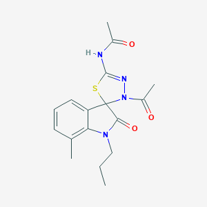 molecular formula C17H20N4O3S B368507 N-(4-acetyl-7'-methyl-2'-oxo-1'-propylspiro[1,3,4-thiadiazole-5,3'-indole]-2-yl)acetamide CAS No. 905775-09-9