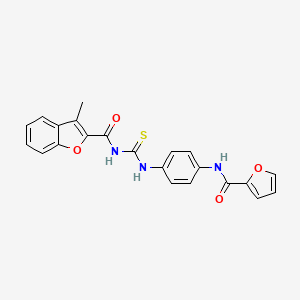 molecular formula C22H17N3O4S B3685159 N-({4-[(furan-2-ylcarbonyl)amino]phenyl}carbamothioyl)-3-methyl-1-benzofuran-2-carboxamide 